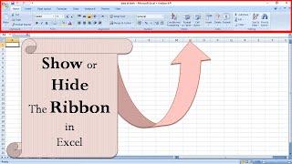 Excel ribbon hide or appear