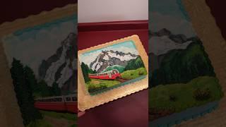 Swiss Alps Painted Cake️ #cake #shorts