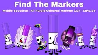 All Purple-Coloured Markers (33) Mobile Speedrun | 12:41.91 | Find The Markers