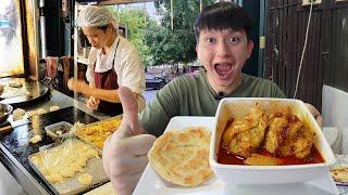 Massaman Curry and Roti Street Food in Bangkok, Thailand