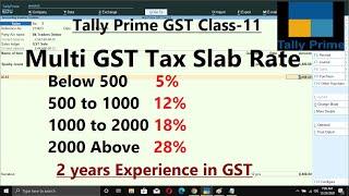 #11 Tally Prime GST on Price Based Stock Item Tax Setup | Calculation of GST based on Slab Rate