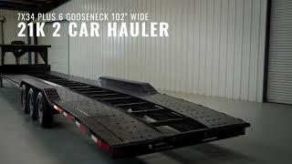 21k LB GVWR Gooseneck 2 Car Hauler Trailer