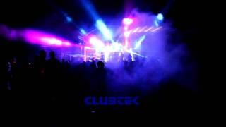 Clubtek 2W RGB laser outdoor at TGE festival pink blue tunnels