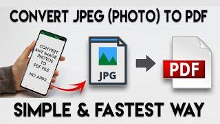 How to Convert Jpeg to PDF in your mobile phones without any apps for free