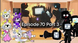 Murders Drones Character React To Skibidi Toilet 70 Part 3 (by DaFuq!?Boom!)| Gacha React