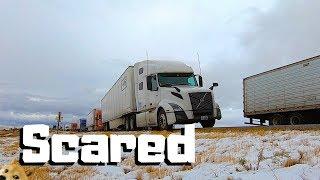 Almost JACKKNIFED On The Most DANGEROUS Highway In America | First Winter ICE SNOW Trucking |