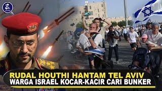 WARGA ISRAEL KOCAR-KOCIR BEREBUT BUNKER! Detik² Mencekam Tel Aviv Saat Dihujani Rudal Houthi Yaman