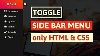 Toggle Side Bar Navigation Menu using Html & CSS only | WebkitCoding
