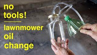 LAWNMOWER OIL Change ● the Simple Way ( no wrenches ! )