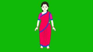 Village Woman Copyright Free Video │ Green Screen Video│ Cartoon Video│ Cartoon Character