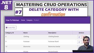 #7 - Delete Category with Yes/No Confirmation | MASTERING CRUD OPERATIONS | ASP.NET CORE 8