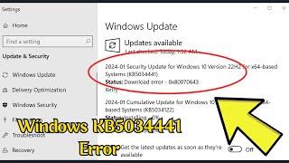 Fix Windows 10 KB5034441 Security Update Fails With 0x80070643 Errors