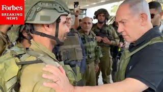 JUST IN: Israeli PM Benjamin Netanyahu Meets With Front Line Soldiers Deployed Near Border With Gaza