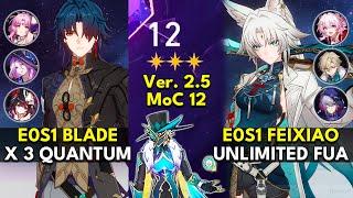 E0S1 Blade Triple Quantum & E0S1 Feixiao FUA |Memory of Chaos Floor 12 3 Stars Honkai: Star Rail 2.5