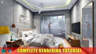 LUMION 8 Pro RENDERING TUTORIALS - COMPLETE BEDROOM RENDERING