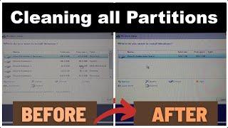 Cleaning all partitions while installing windows | How to delete all partition in windows Setup