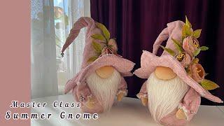 Scandinavian Summer Gnome Flower Hat pink easy gnome Master Class DIY
