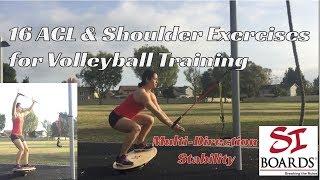 16 Elite Volleyball ACL and Shoulder Exercises | Balance  and Strength Training Si Boards