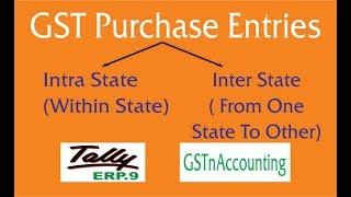 GST Intra & Inter State Purchase Entries In Tally ERP.9