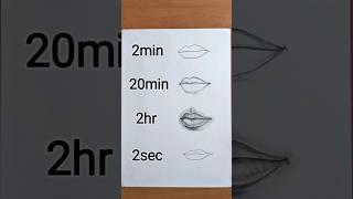 2min vs 2hr lips challenge #shorts #challenge #art #tutorial