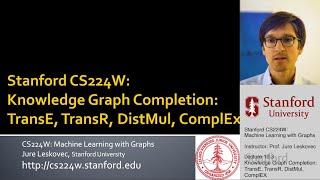 Stanford CS224W: ML with Graphs | 2021 | Lecture 10.3 - Knowledge Graph Completion Algorithms