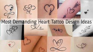 Most demanding classy minimal heart tattoo design ideas for girls/ Heart tattoo design collection