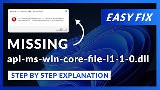 api-ms-win-core-file-l1-1-0.dll Error Windows 11 | 2 Ways To FIX | 2021