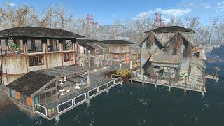 Fallout 4 -TAFFINGTON BOATHOUSE _ Settllement build tour - NO MODS