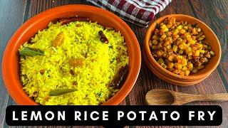 Lemon Rice | Potato Fry | Kids Lunch Box Recipe | Lunch Combo | One Pot Recipe | Variety Rice