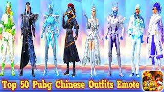 Game For Peace Top 50 Outfits Emote | Pubg Chinese Clothes Effect | Best Dresses | Best Emote