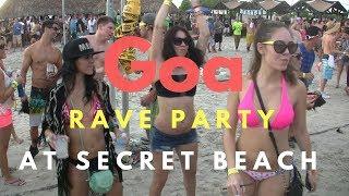 Goa Rave Party ( Trance party) At secret beach in Goa India