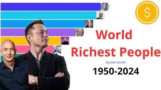 Top 10 Richest People in the World: 1950-2024 | Horizontal Bar Chart Timelapse