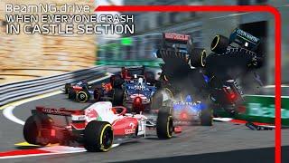 When Everyone Crash in Castle Section | Azerbaijan GP | BeamNG.drive