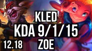 KLED vs ZOE (MID) | 9/1/15, Legendary, 500+ games, 900K mastery | KR Diamond | 12.18