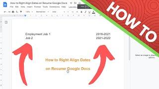 How to Right Align Dates on Resume Google Docs