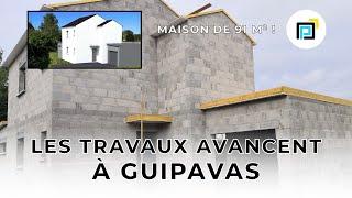 Les travaux avancent à Guipavas - Pose de la charpente - Maison de 91 m² - Perco Constructions