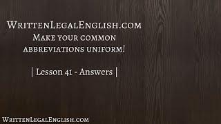 Improve your professional English writing skills 41: Make you common abbreviations uniform! Answers