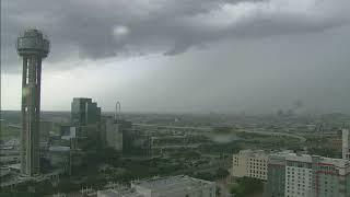 Sunshine over Dallas, Texas turns into a severe thunderstorm with 70mph winds