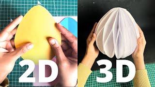 How To Make 2d & 3D Easter Honeycomb Egg DIY 3D Oval Shape Designed by Deepali Karanjavkar