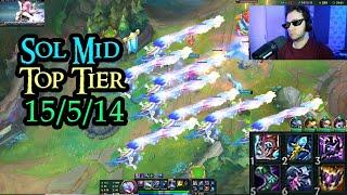 15/5/14 Aurelion Sol Mid Gameplay Ranked Solo Queue Items & Runes | LoL