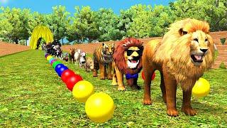 Paint Animals Gorilla Cow Lion Elephant Dinosaurs Dragons and T-Rex Fountain Crossing Animal Cartoon