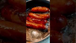 Fried sausages|satisfying sound#asmr #shorts #yummy #sausage #satisfying