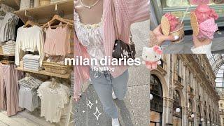 MILAN DIARIES𓇼 travel with me to italy, shopping, sanrio, pack w me