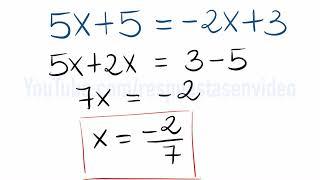 Aprende a resolver ecuaciones 5x+5= 2x+3