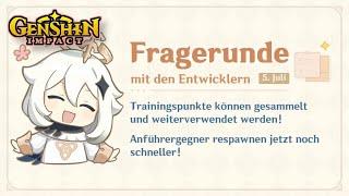 Trainingspunkte können gesammelt und weiterverwendet werden, Fragerunde mit den Entwicklern!