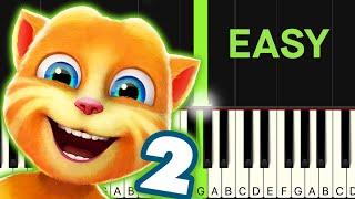 Talking Ginger 2 Food Theme Song EASY Piano Tutorial