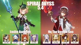 C0 Emilie Burgeon & C1 Hu Tao Double Geo | Spiral Abyss 5.4 | Genshin Impact