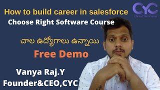 చాల ఉద్యోగాలు ఉన్నాయి |salesforce training in hyderabad madhapur |Vanya Raj | CYC