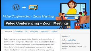 Video Conferencing – Zoom Meetings ( WordPress Plugin )