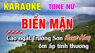 Karaoke Biển Mặn Tone Nữ Nhạc Sống Beat Hay | Nguyễn Linh